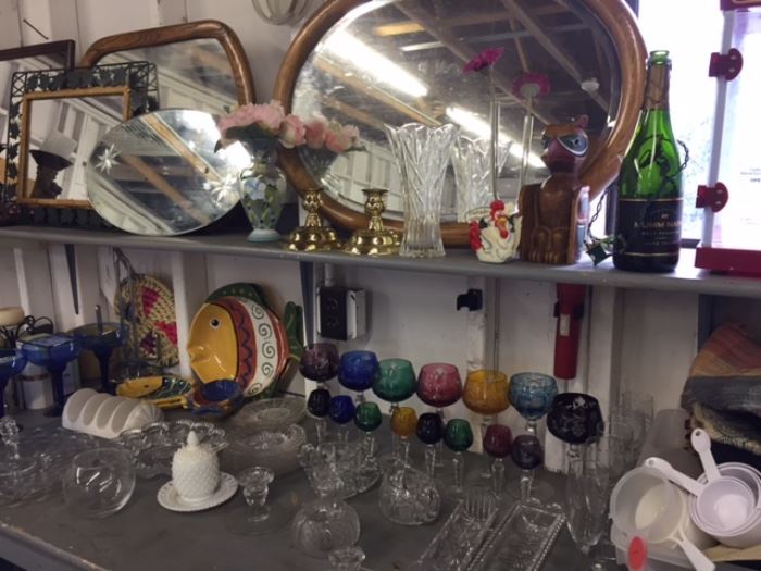 Mirrors, crystal, glassware