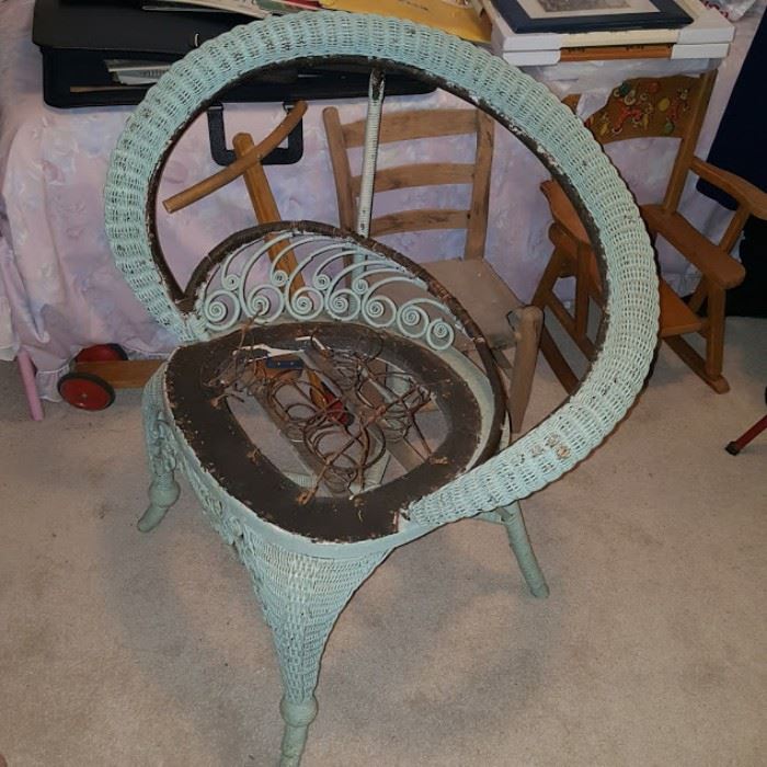 Unusual Shaped Wicker Chair