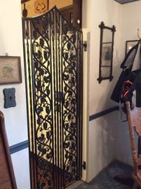 Ornate cafe style iron double doors