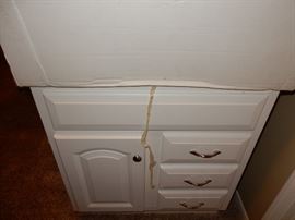 for sale white vanity with sink and trims