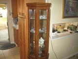 lighted curio display cabinet