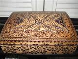 carved wooden box
