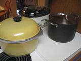 vintage and new cookware