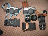 35 mm cameras, macro lens and other misc lenses and equipment