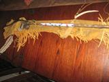 Indian peace pipe with leather case