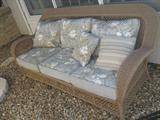 Outdoor plastic wicker sofa