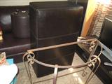 iron and glass sofa table