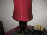 Ruby red glass lamp