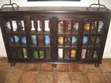 china cabinet / display case / bookcase / huge roseville pottery collection