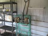 metal shelving, metal cart
