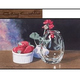 Art Curtis Gary Watercolor Berries And Vase