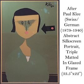 Art Klee Paul Silkscreen Portrait