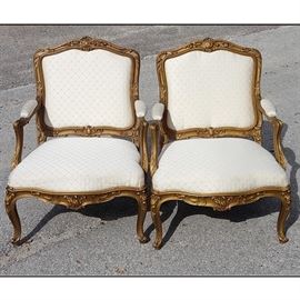 Furniture Bergere Chairs Pair