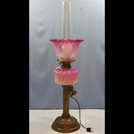 Lamp Pedestal Rubina Shade Embossed Font