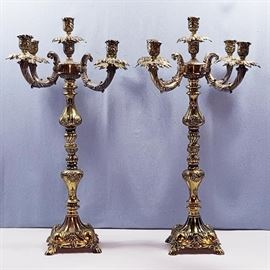 Lighting Mantle Candelabras Pair