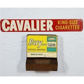 Misc Advertising Cigarettes Cavalier Push Bar Salem Match Safe