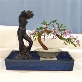 Misc Ikebana Pottery Tray Bathing Beauty And Ming Tree