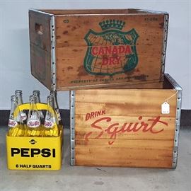 Misc Advertising Squirt canada Dry Crates Pepsi Bottles