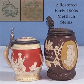 Pottery Mettlach Steins Restored