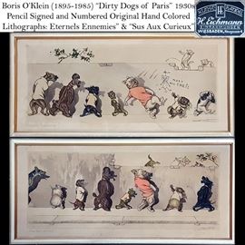 Art Oklein Boris Hand Colored Lirhos Dirty Dogs Of Paris