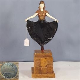 Artz Bronze Etling Paris Deco Dancer Stone Plinth