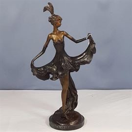 Artz Bronze Statue Dancer With Plumed Hat