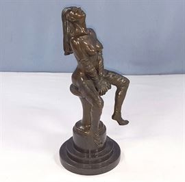 Artz Bronze Nude Woman Boots Glove Plinth