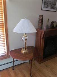 Beautiful crystal lamp and triangle drop table