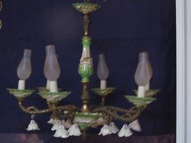 Incredible porcelain chandelier with hanging flowers