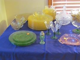 Cameo yellow glass plates