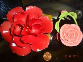 Elegant and antique Demonte porcelain flowers