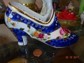 Another beautiful antique Demonte porcelain shoe