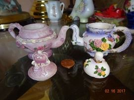 Beautiful and unique antique decorative porcelain teacups with round stems