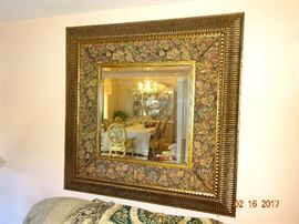 Beautiful gold/bronze hanging framed mirror
