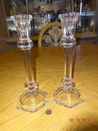 Very unique glass candle stick holders.
