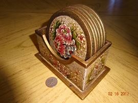 Vintage hand-painted coasters