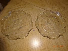 Small vintage glassware plates