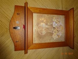 Antique car key holder with flower artwork