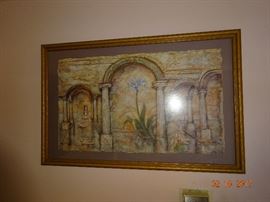 Painted framed artwork