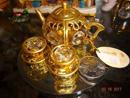 Antique tea set made with Matashi Cyrstals