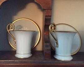 Limoges Chocolate Cups with Gold Trim, set of 4 for sale