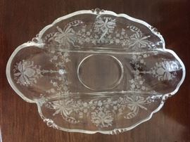 Heisey Orchid Divided Dish