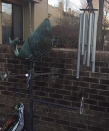 Copper Whale and Metal Chimes