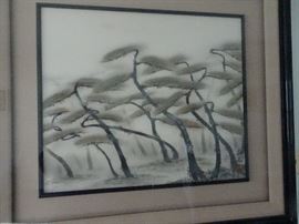 Trees in Morning Mist signed Makita