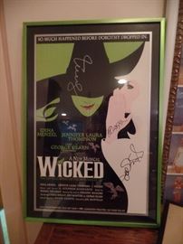 Signed and framed Wicked Poster