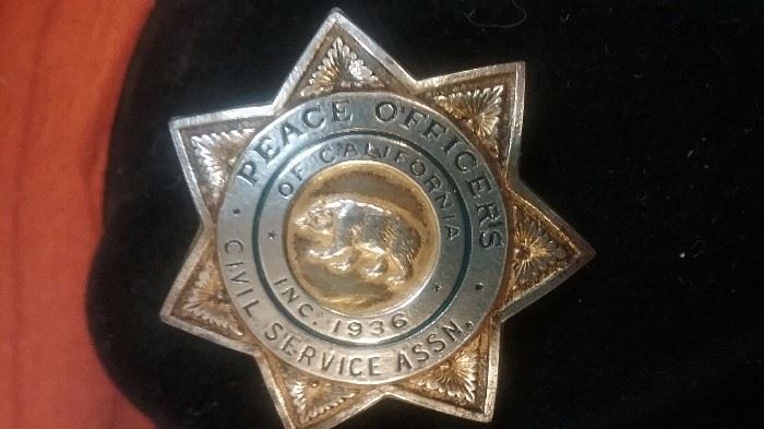 Civil Service Assn. Badge, vintage, sterling - sold on Ebay for $300+.  Was removed from eBay when it had been bid up to $138 due to a bad interpretation of their policy, now you have a chance to buy it in person at the warehouse sale.  Asking price $150.