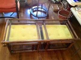 Vintage McGuire coffee table with seats
