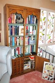 Nice vintage bookcase and books