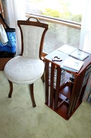 Vintage chair and CD organizer