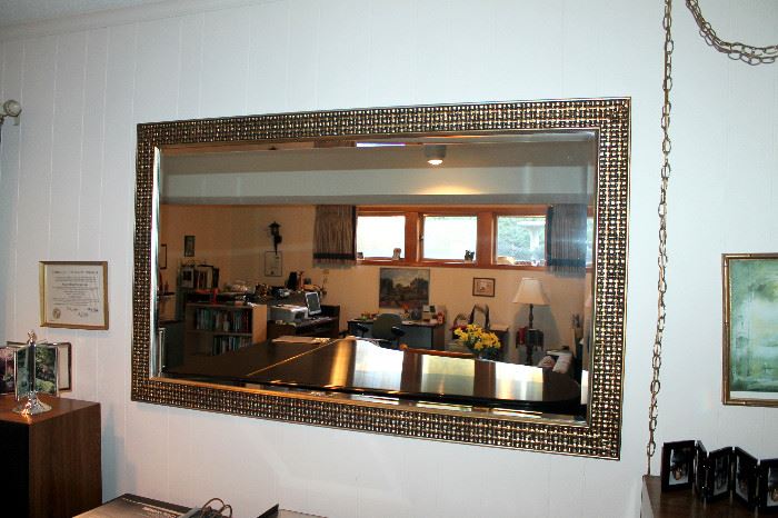 Large gilt beveled mirror